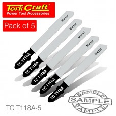 T-SHANK JIGSAW BLADE FOR METAL 1.2MM 21TPI 75MM 5PC
